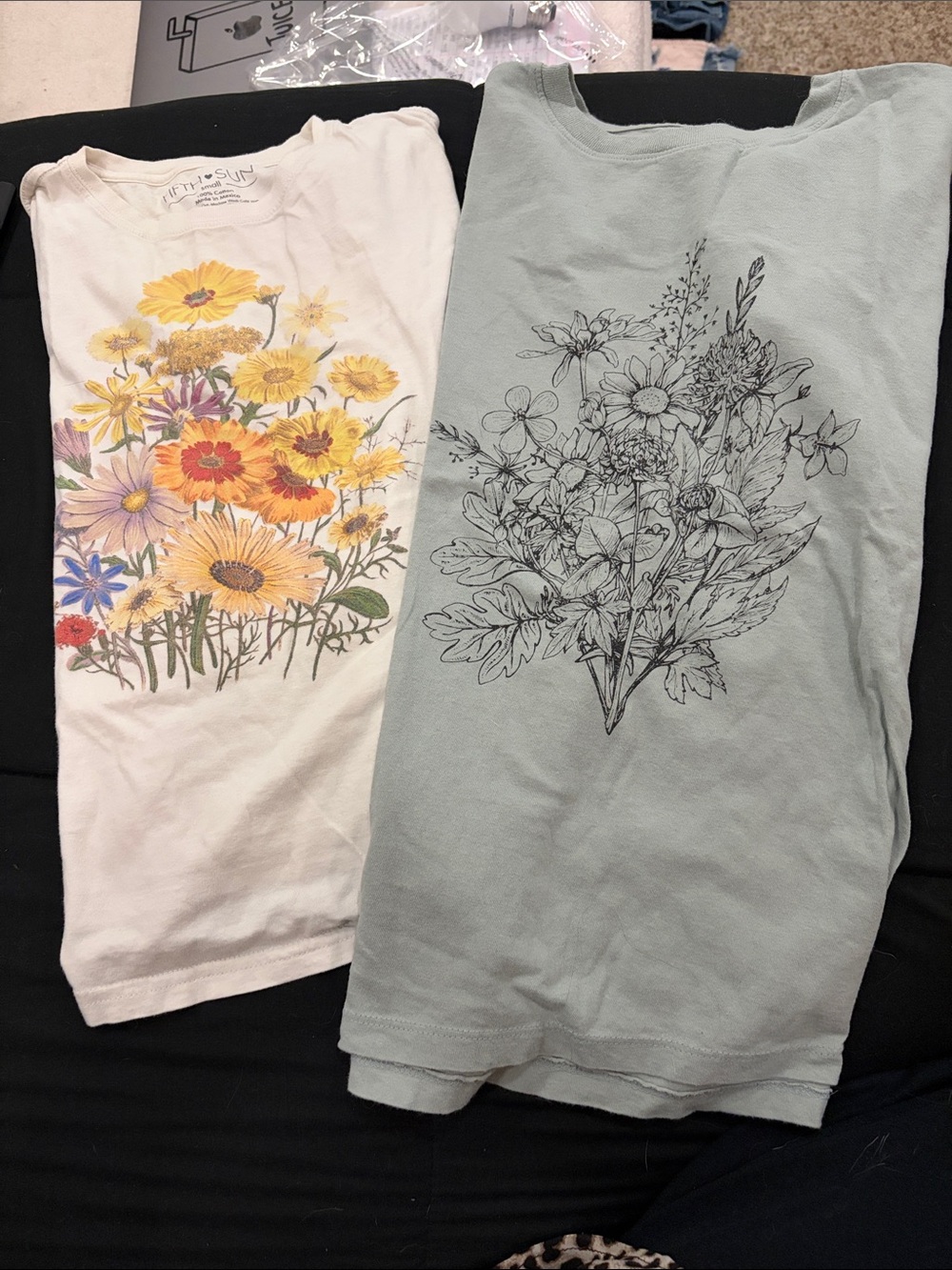 Fifth Sun Floral Tee Set - White & Sage